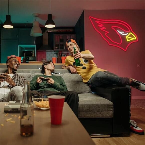Cardinals Neon Sign Home Bar Pub Party Decor,Football Team Logo Led Neon Lights - Picture 4 of 8